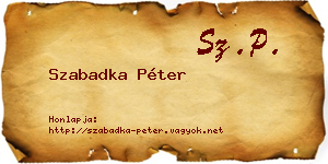 Szabadka Péter névjegykártya