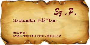 Szabadka Péter névjegykártya