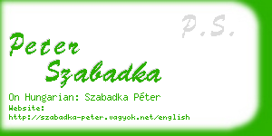 peter szabadka business card